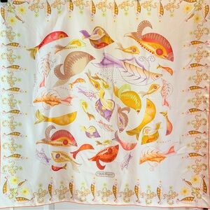Salvatore Ferragamo Multicolor Fish Print Scarf
